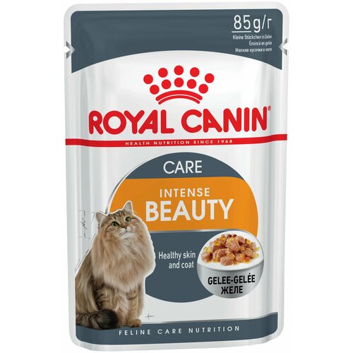 Royal Canin Intense Beauty, кусочки в желе, 85 г royal canin корм влажный intense beauty для кошек старше 1 года для поддержания красоты шерсти кусочки в желе 85 г 2 шт