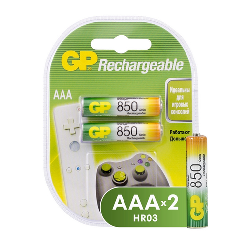 GP Аккумулятор GP 850mAh AAA/НR03 NiMh бл/2шт gp 65aaahc 2decrc2 24uec2 20 200 2шт в уп ке аккумулятор