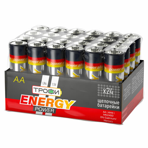 Батарейки Трофи LR6-24 bulk ENERGY POWER Alkaline арт. Б0035376 (24 шт.) батарейки трофи lr6 2bl energy alkaline 20 360 8640