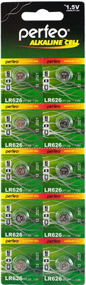 Батарейка LR626 щелочная Perfeo LR626/10BL Alkaline Cell 377A AG4 10 шт