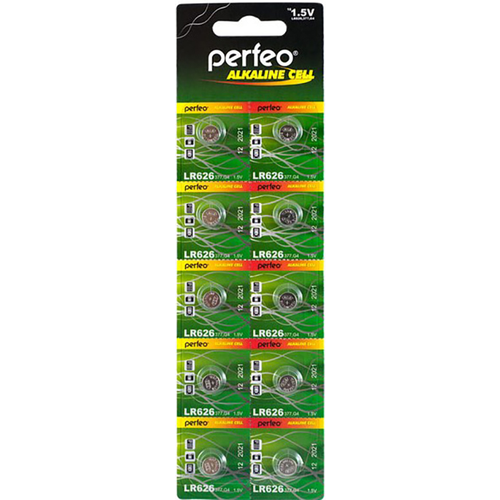 Батарейка LR626 щелочная Perfeo LR626/10BL Alkaline Cell 377A AG4 10 шт ag4 lr626 minamoto 10 card