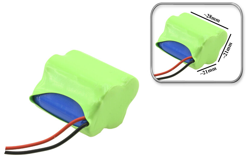 Аккумуляторная батарея Ni-MH типа 2/3AAA 4S1P, 4.8V, 300mAh, ромбовидный профиль, под пайку, для электрошокера и др. оборудования