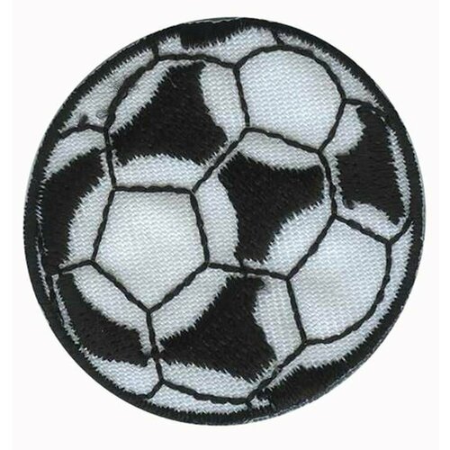 Термоаппликация Футбольный мяч, черно белый, 1 упаковка