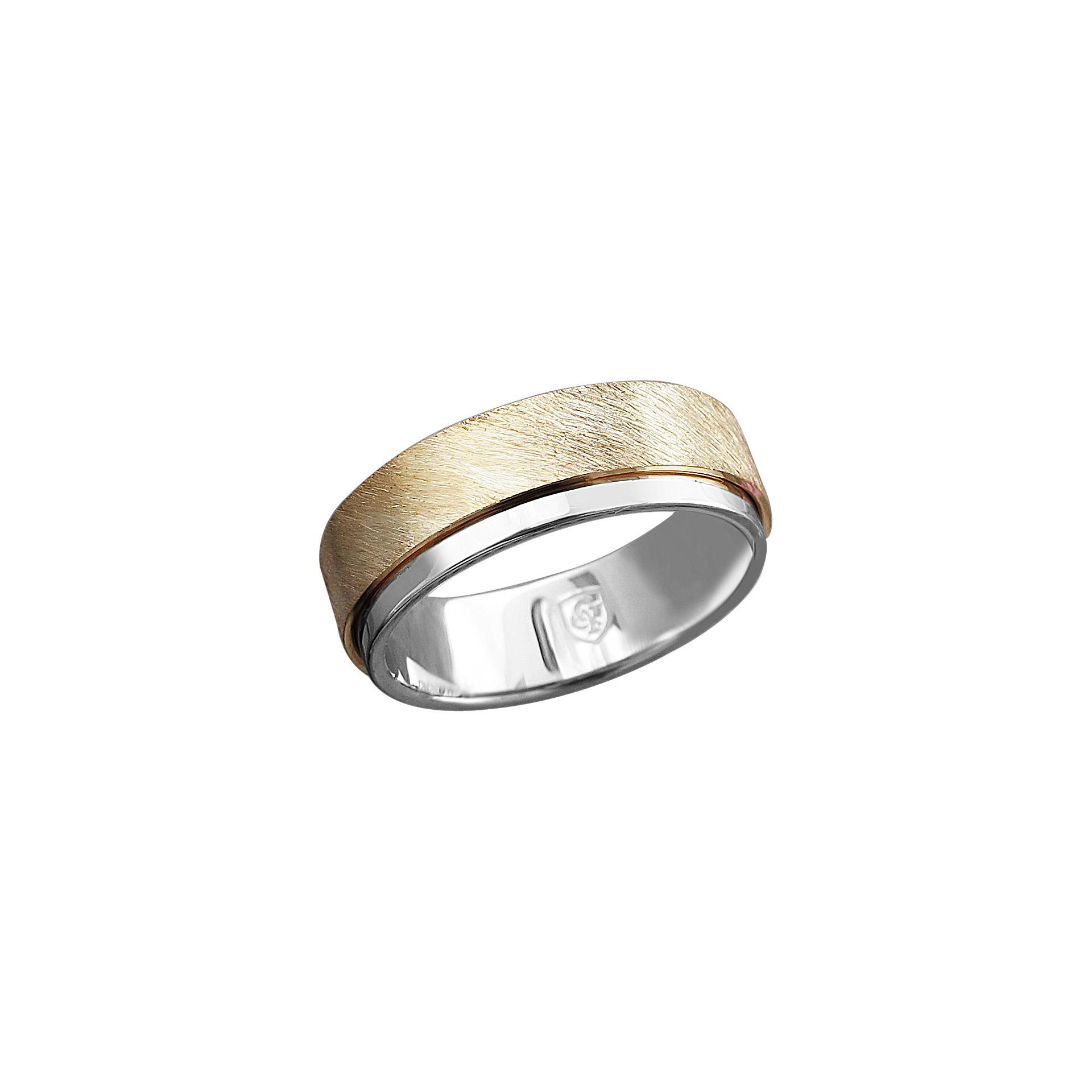 Кольцо Эстет, комбинированное золото, 585 проба