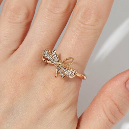 фото Кольцо xuping jewelry, фианит, размер 18, белый, желтый