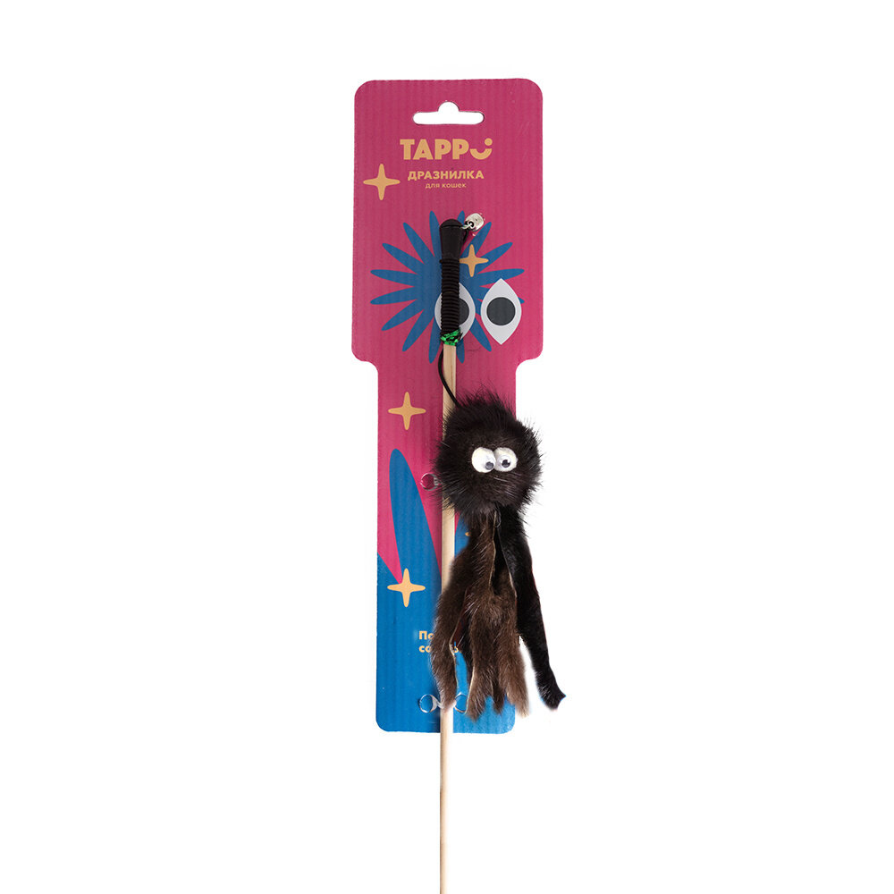 Tappi игрушки Игрушка Стим дразнилка для кошек осьминог из натурального меха норки на веревке 29оп66, 0,03 кг