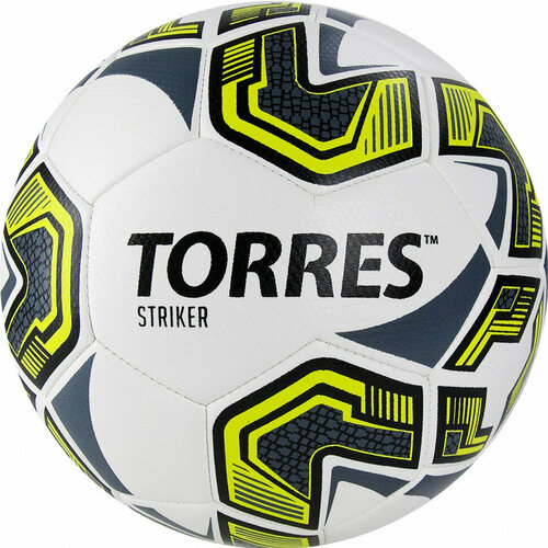 фото Мяч футбольный torres striker, f321034, р.4, белый, серый, желтый