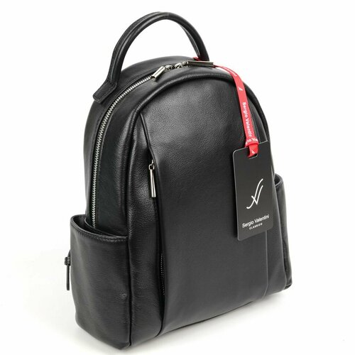 фото Рюкзак sergio valentini, фактура гладкая, черный