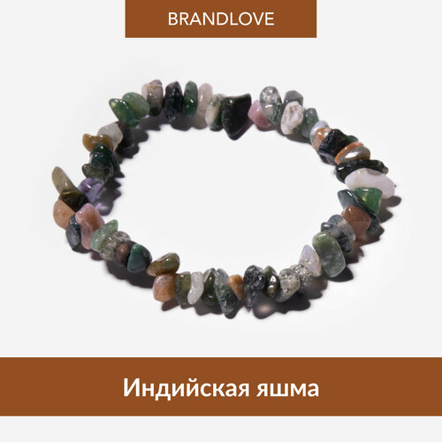 Браслет-нить BL Jewelry Crumble, гранат, коралл, лазурит, кварц, агат, янтарь, яшма, перламутр, 1 шт., размер 19 см, хаки