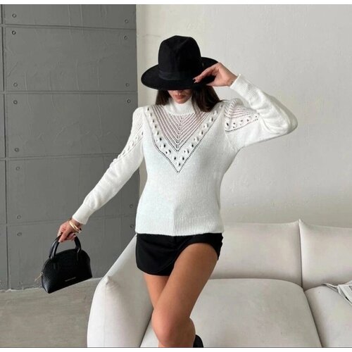 фото Водолазка, размер 42-48, белый comfort hoodies