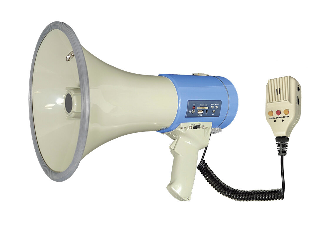Tantos Электромегафон Tantos TSo-MGF25 (ручной, 25 Вт, до 500 м, выносной микрофон, USB, SD, FM-AUX) — фото 15