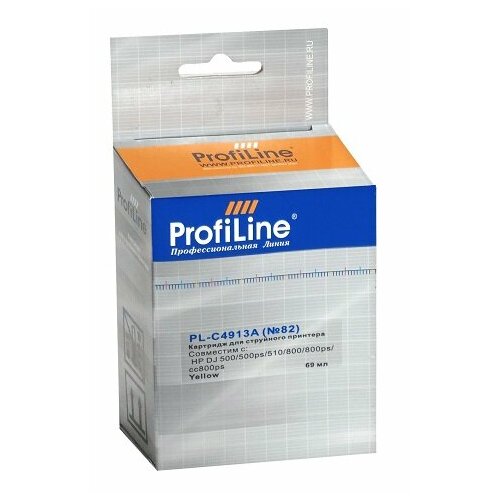 ABC Картридж ProfiLine 82 PL-C4913A (желтый) для DesignJet 500/510/800/815/820с profiline pl tnr w407 bk 500