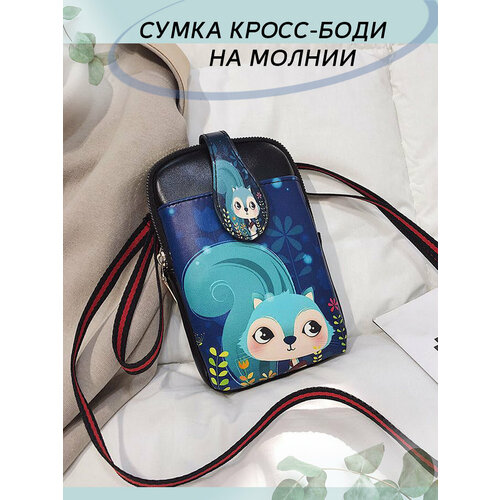 фото Сумка кросс-боди mic-200-4, фактура гладкая, синий comodo