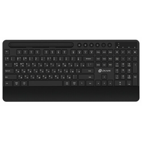 Клавиатура Оклик 865S черный USB беспроводная slim Multimedia подставка для запястий 1809339 220000₽