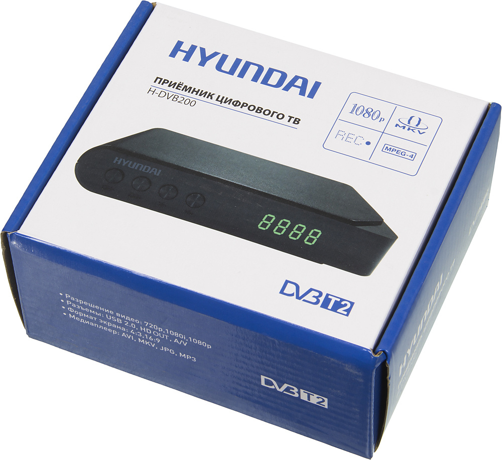 Ресивер DVB-T2 Hyundai черный - фото №9