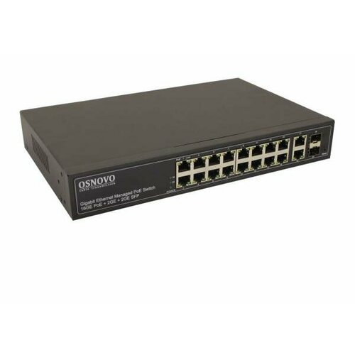 Коммутатор OSNOVO SW-71802L 18х101001000 Base-T 2хSFP 1000 Base-X встроенный БП 2397000₽