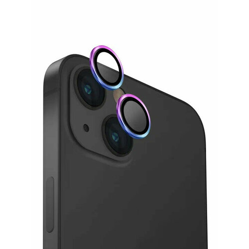 Защитное стекло для камеры iPhone 15/15 Plus Uniq OPTIX Camera Lens protector Aluminium Iridescent