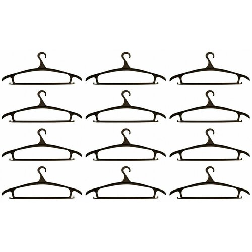 Мультипласт Вешалка пластиковая для верхней одежды размер 48-50 черная 12 шт 1127₽