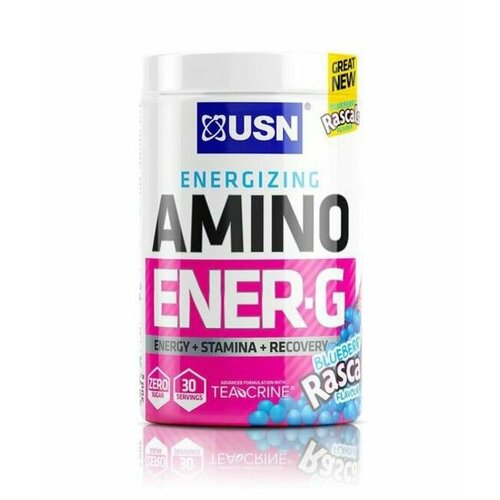 фото Usn amino ener-g blueberry rascals амино энер-джи со вкусом черничной газировки, порошок, 300 г