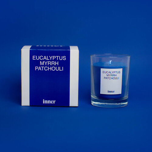 Соевая ароматическая свеча INNER Синяя Печаль - Эвкалипт мирра пачули 1800₽