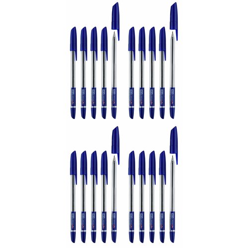 Linc Ручка шариковая 0,7мм, синяя, 20 шт ручки шариковые черные набор 50 шт linc corona plus наконечник конус 0 7 мм