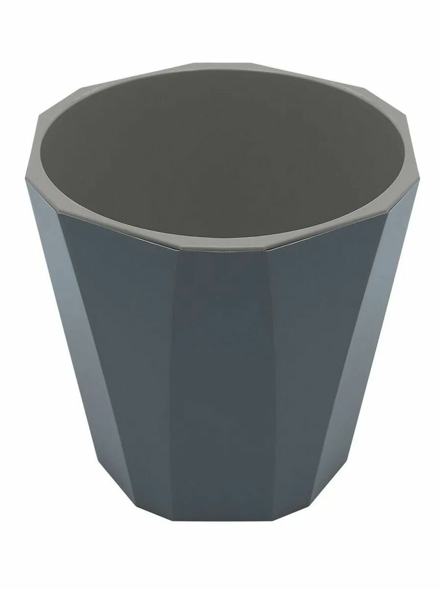 Кашпо 1.8 л Martika Палермо со вставкой пластиковое для цветов, темно-серый, 1 шт