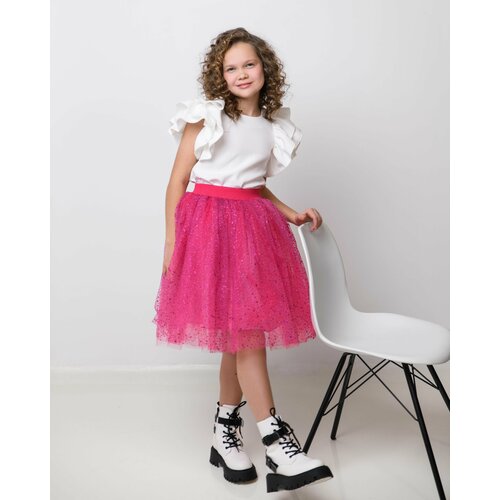 фото Юбка стильные непоседы, размер 28-116, фуксия
