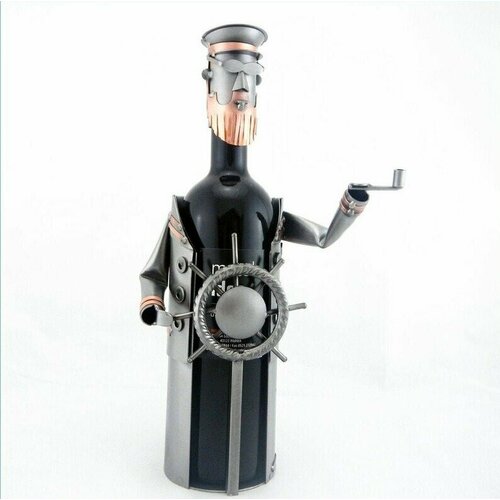 Оригинальная металлическая подставка - держатель для бутылки Капитан