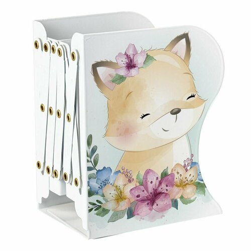 Каляка-Маляка Подставка для книг Лисенок металлическая раздвижная белая 825₽