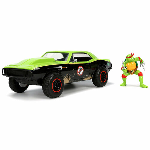 набор jada toys машинка с фигуркой batmobile 2 75 1 24 2015 arkham knight batmobile w batman figure Набор Jada Toys TMNT HWR 1967 Chevrolet Camaro w/ Raphael Figure