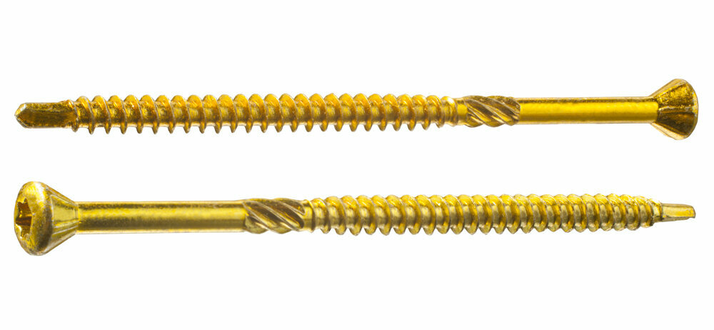 фото Саморез для массивной доски и паркета Rusconnect 3,2х20 мм желтый (250 шт.) + бита TX10*25 мм