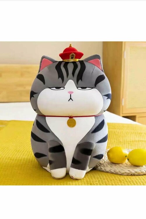 Мягкая игрушка-подушка кот толстый император 30 см
