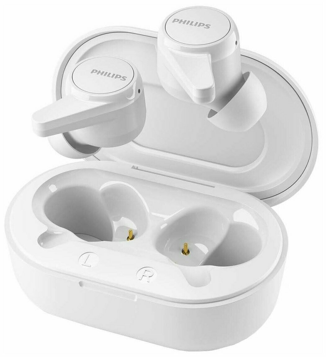 Гарнитура Philips TAT1207WT Bluetooth вкладыши белый [tat1207wt/00]