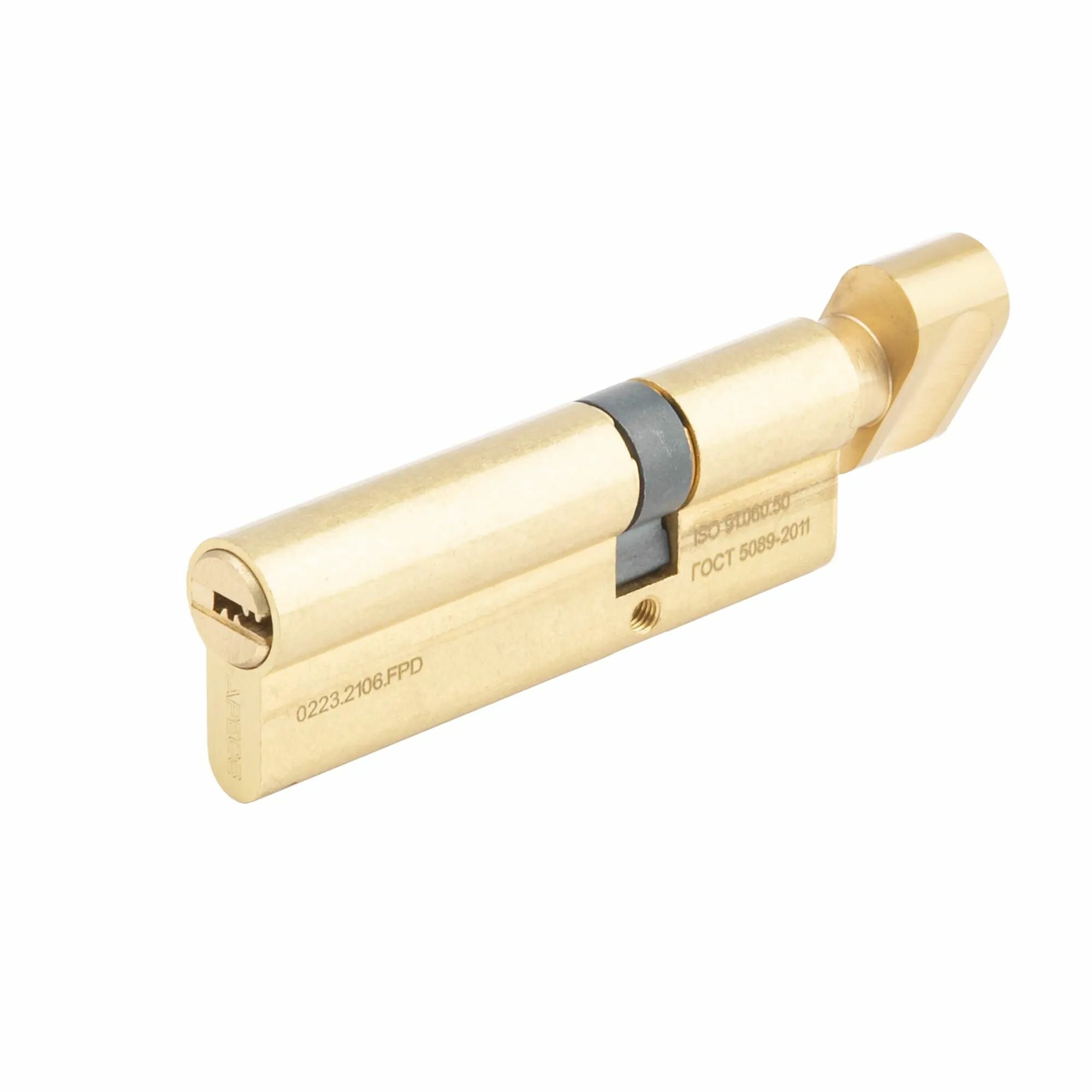 Цилиндр Apecs Pro 60х30 мм ключ/вертушка цвет золото