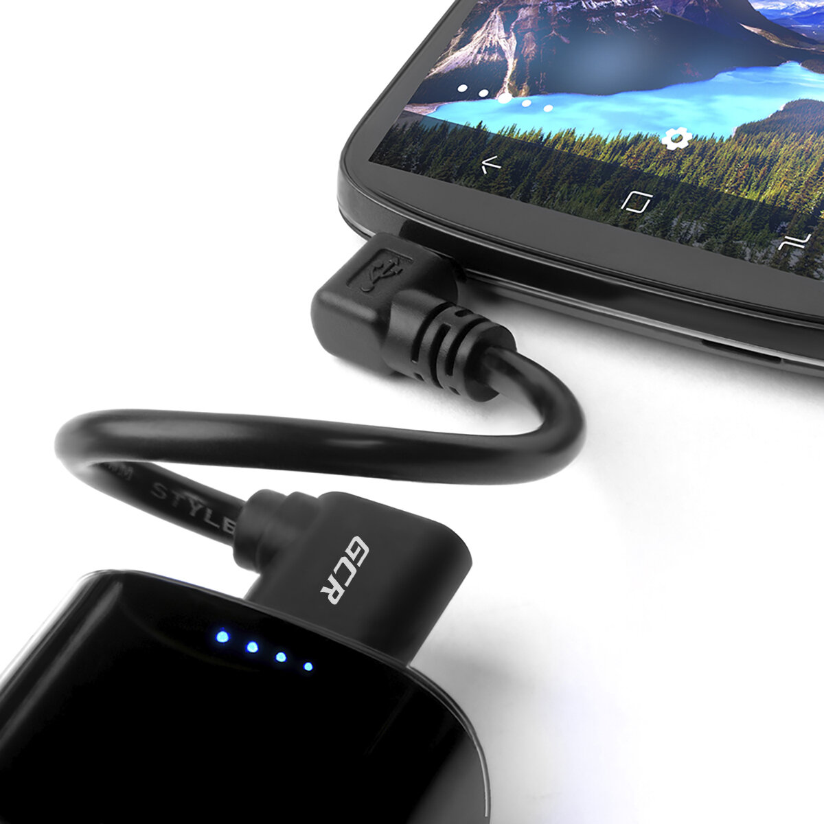 GCR Кабель 0.15m USB 2.0, AM угловой левый /microB 5pin угловой левый, черный, 28/28 AWG — фото 5
