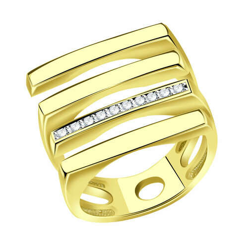 фото Кольцо diamant online, золото, 585 проба, фианит, размер 17, прозрачный