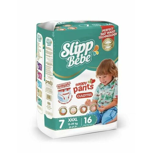 SLIPP BEBE Детские подгузники 3X-LARGE, 13-29 кг, 16 штук