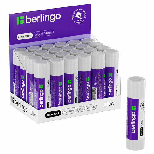 Клей-карандаш Berlingo Ultra, 21г, ПВП, 3 штуки