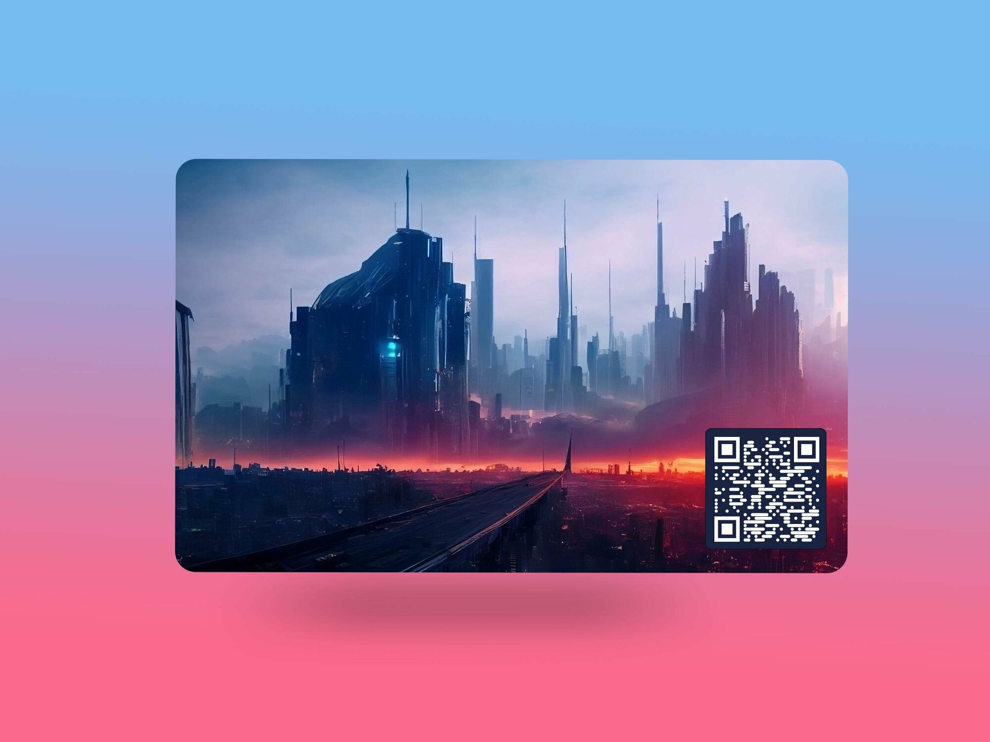 Умная электронная визитка на NFC-карте с виртуальной картой (Cyber Punk)