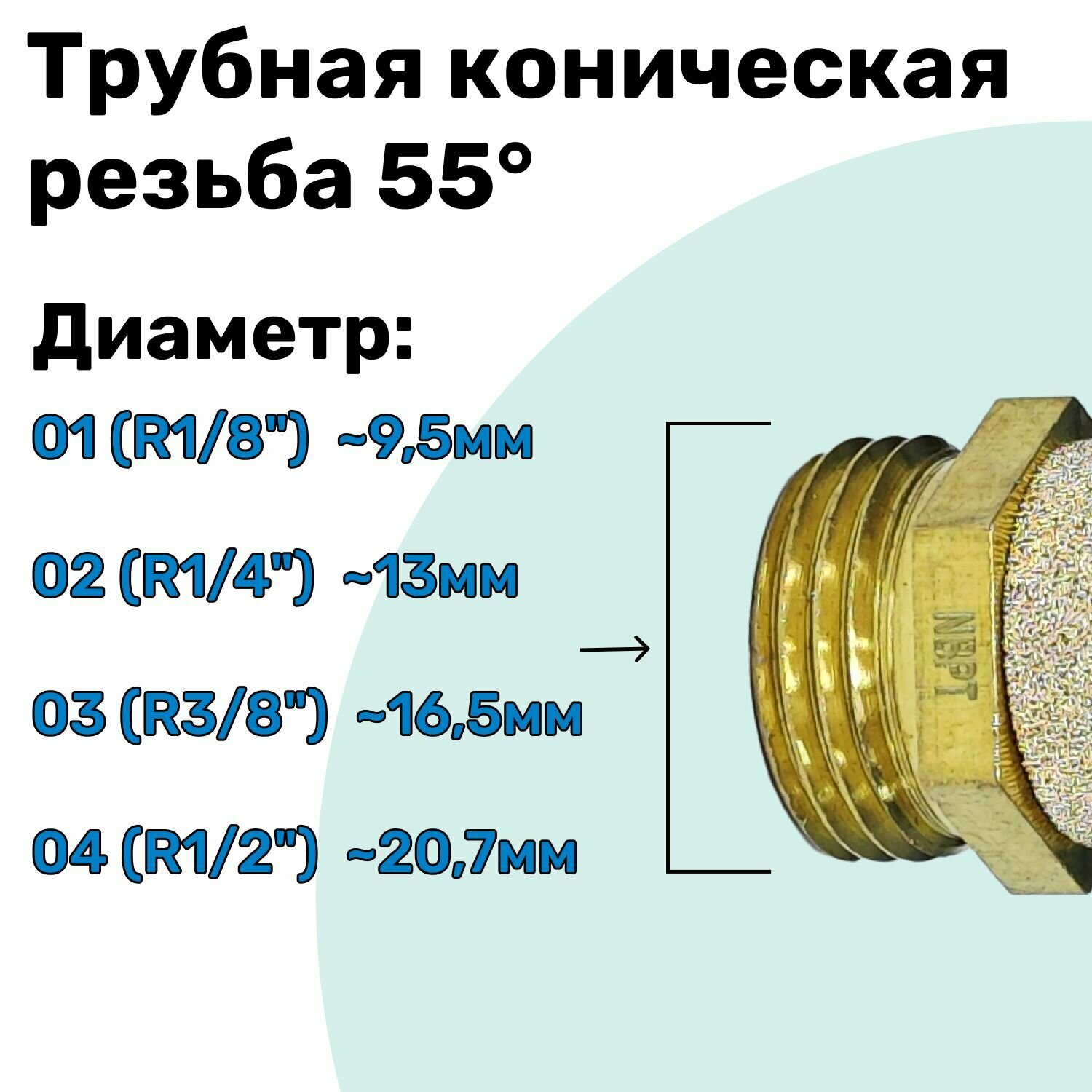 Пневмоглушитель с регулятором скорости потока воздуха BESL 01 (R1/8"), Набор 2шт