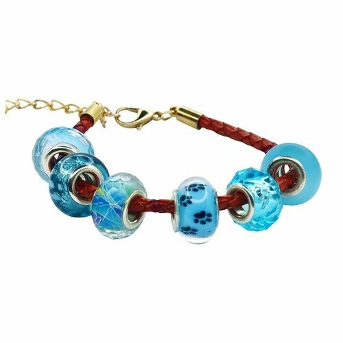 Раскопки Бусины для браслета 6 бусин-шармов голубой 1174₽