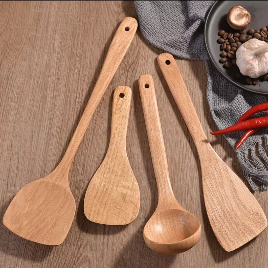 Набор кухонной навески Dom na Stile, бамбук/дерево, 3 лопатки и половник