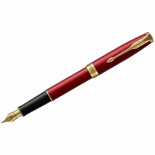 Ручка перьевая Parker Sonnet Intense Red Lacquer GT черная, 0,8мм, подарочная упаковка перьевая ручка parker паркер sonnet silver lustre s0808350 s0808340