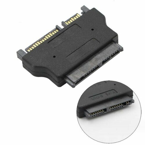 Переходник Micro SATA мама (7+9pin) на SATA папа (7+15pin) с поддержкой жесткого диска 1.8 и SSD 2.5