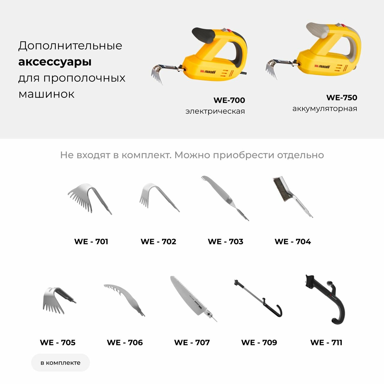 Насадка для узкой прополки Musashi WE-702 ширина 30мм 5 зубцов легкая прополка