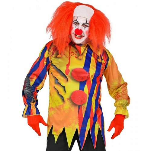 Костюм мужской Страшный Клоун парик клоуна триколор нос