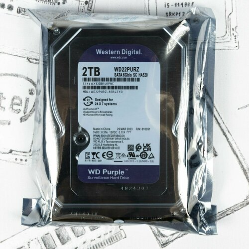 35 жесткий диск Western Digital Purple 2Tb 7190₽