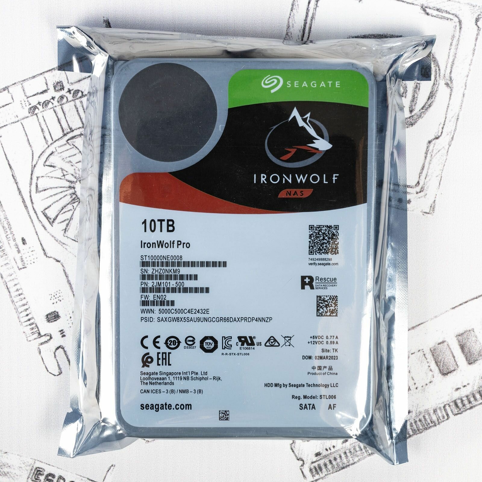 Жесткий диск SEAGATE Ironwolf Pro , 10Тб, HDD, SATA III, 3.5" - фото №19