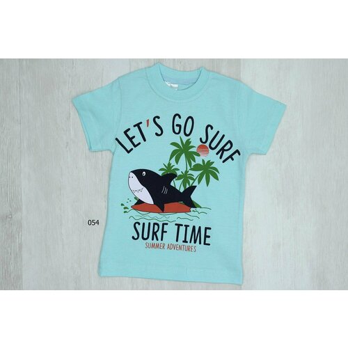 фото Футболка mimic, размер 92, бирюзовый