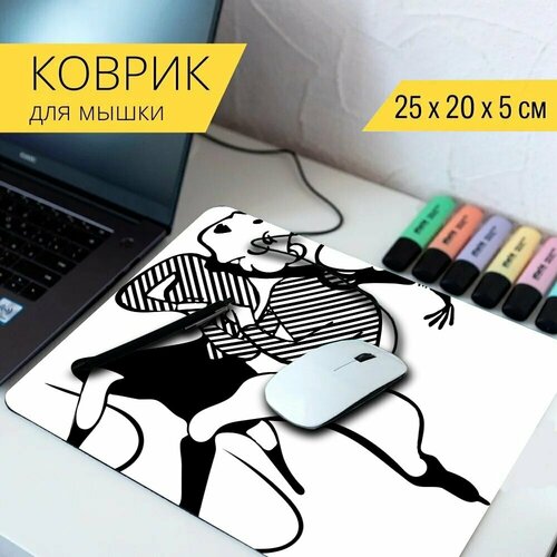 Коврик для мыши с принтом Пара, катание на коньках, фигурное катание 25x20см. bont luna 2pt inline катание на коньках ботинки s скорость катание на коньках ботинки